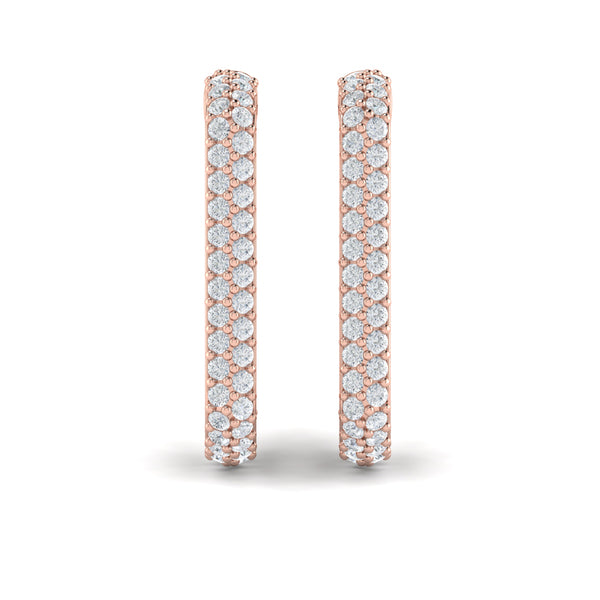 Diamond Elongated Hoop Earrings
