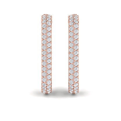 Diamond Elongated Hoop Earrings