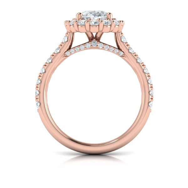 Bloom Halo Oval Engagement Ring