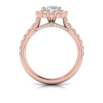 Bloom Halo Oval Engagement Ring