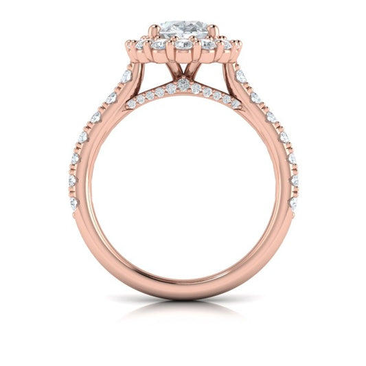 Bloom Halo Oval Engagement Ring