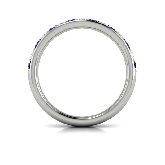 Delicate Sapphire and Diamond Stackable Band