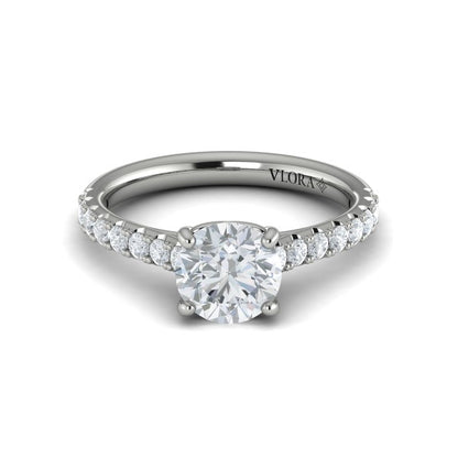 Round Classic Engagement Ring in Platinum by Vlora Bridal