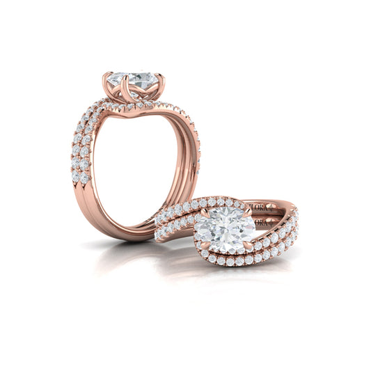 Matching Bands Wedding Band in 14K Rose Gold by Vlora Bridal