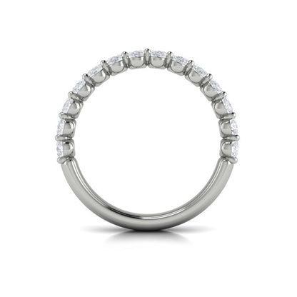 Elegant Oval Shared Prong Stackable Band