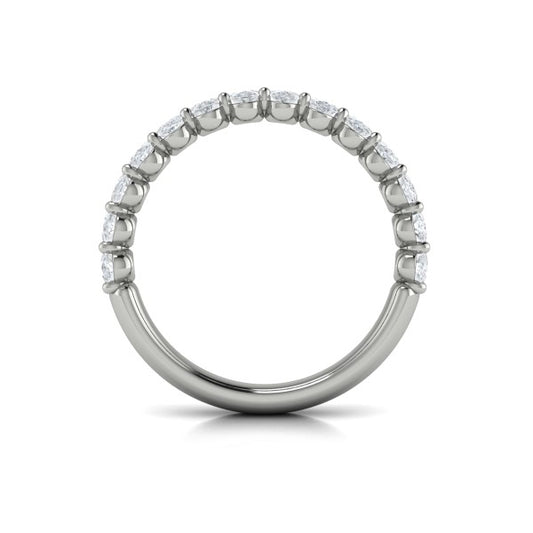 Elegant Oval Shared Prong Stackable Band