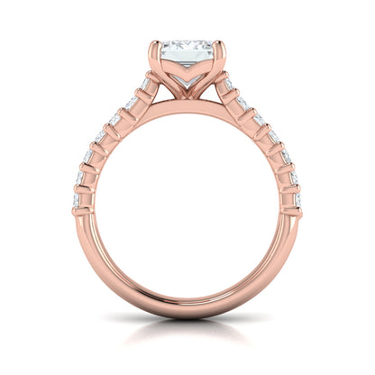 Emerald Cut Engagement Ring with Baguette Diamond Band