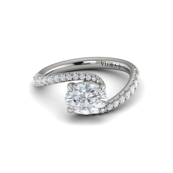 Oval Classic Engagement Ring in Platinum by Vlora Bridal