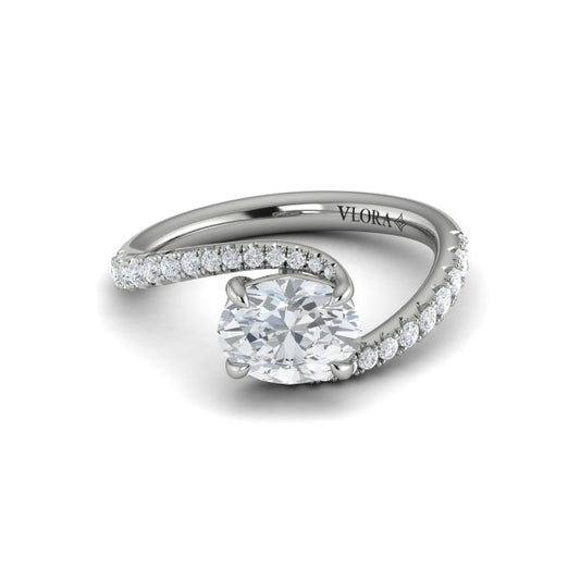 Oval Classic Engagement Ring in Platinum by Vlora Bridal