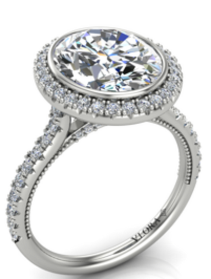 Regal Halo Oval Engagement Ring