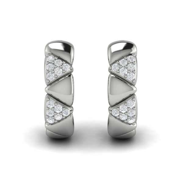 Double Diamond Trinity Huggie Earrings