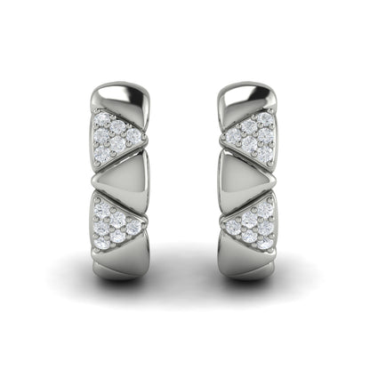 Double Diamond Trinity Huggie Earrings
