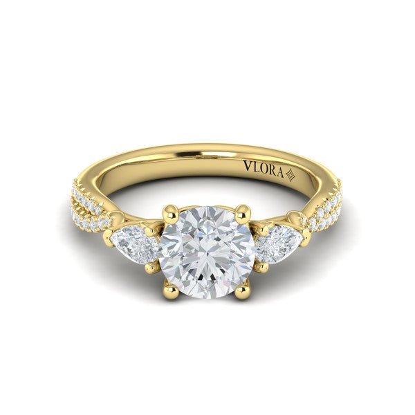 Entwined Three Stone Engagement Ring