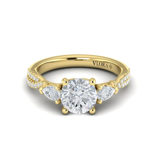 Entwined Three Stone Engagement Ring
