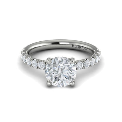 Round Classic Engagement Ring in Platinum by Vlora Bridal