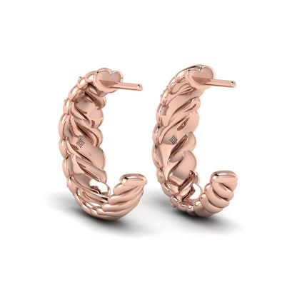 Diamond Pavé Twisted Hoop Earrings