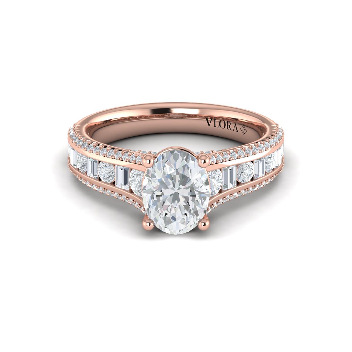 Opulent Cathedral Oval Diamond Engagement Ring