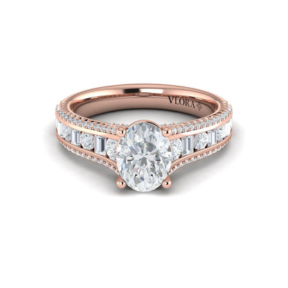 Opulent Cathedral Oval Diamond Engagement Ring