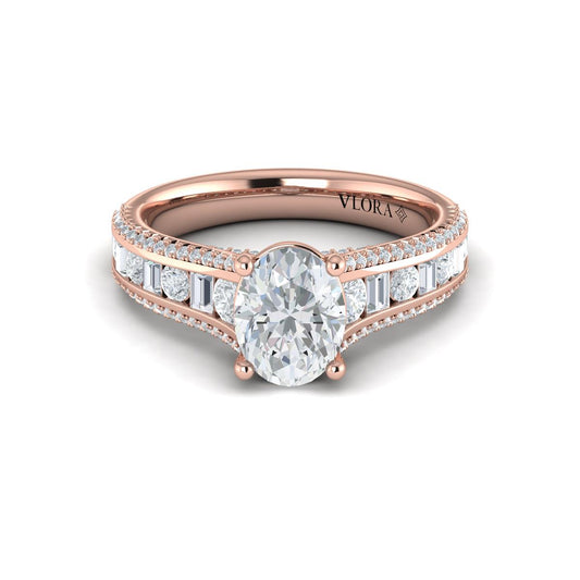 Opulent Cathedral Oval Diamond Engagement Ring