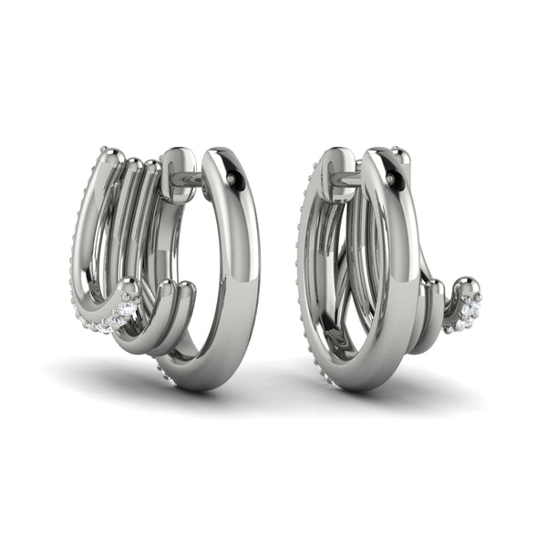 Diamond Twist Huggie Earrings