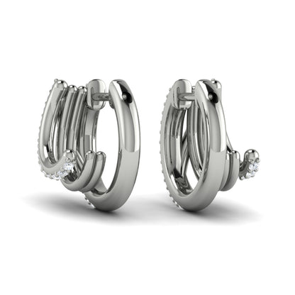 Diamond Twist Huggie Earrings