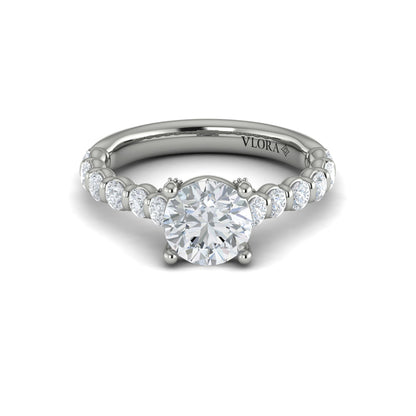 Bezel Diamond Accent Round Engagement Ring