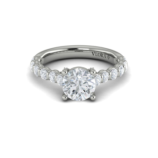 Bezel Diamond Accent Round Engagement Ring