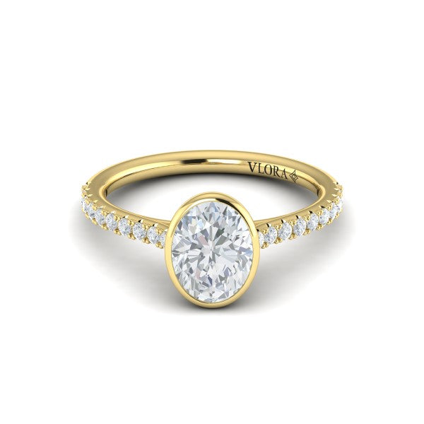 Classic Bezel Set Oval Engagement Ring