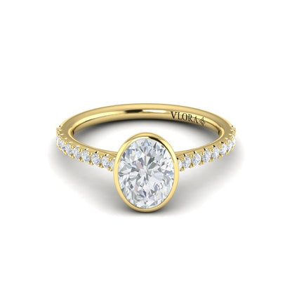 Classic Bezel Set Oval Engagement Ring