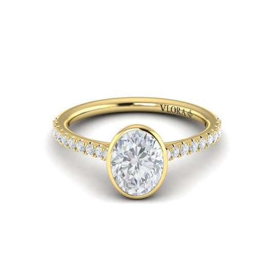 Classic Bezel Set Oval Engagement Ring