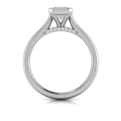 Singular Emerald Cut Bezel Engagement Ring