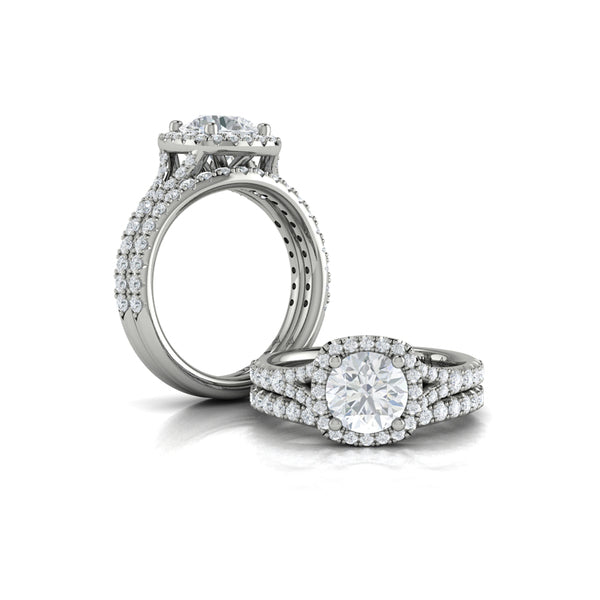 Euro Halo Round Engagement Ring