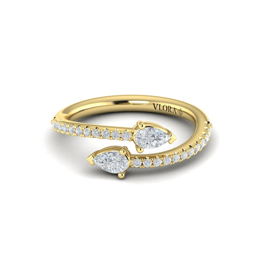 Pear Diamond Wrap Ring
