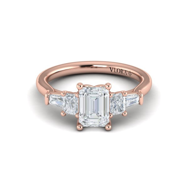 Quintet Emerald Cut Engagement Ring