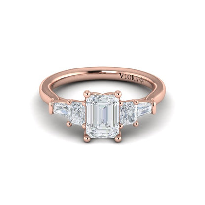 Quintet Emerald Cut Engagement Ring