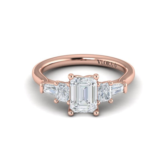 Quintet Emerald Cut Engagement Ring