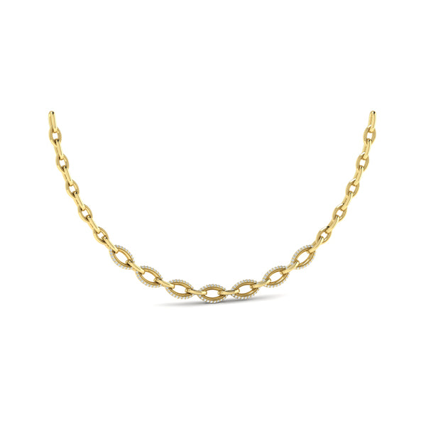 Open Navette Silhouette wtih Diamonds Necklace