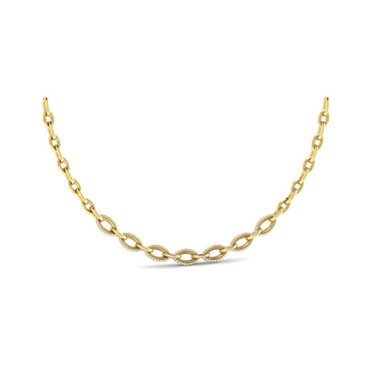 Open Navette Silhouette wtih Diamonds Necklace
