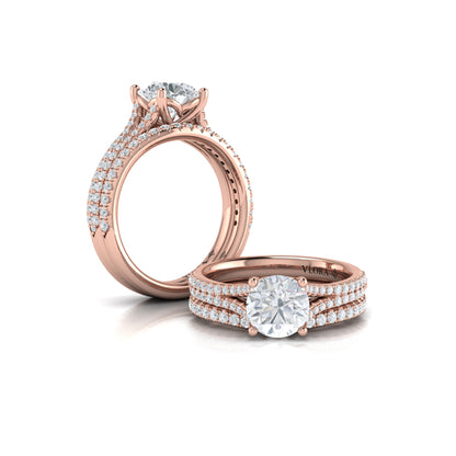 Matching Bands Wedding Band in 14K Rose Gold by Vlora Bridal