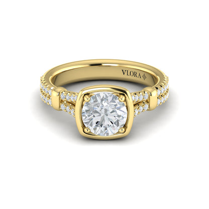 Diamond Frame Pavé Engagement Ring