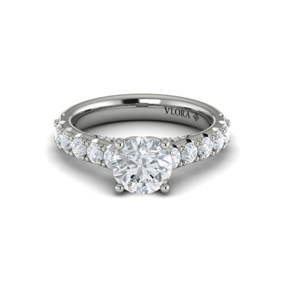 Round Classic Engagement Ring in Platinum by Vlora Bridal