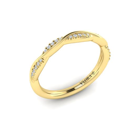 Twisted Pavé Diamond Band
