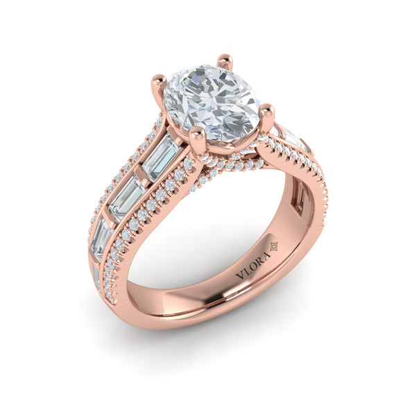 Intricate Oval Engagement Ring