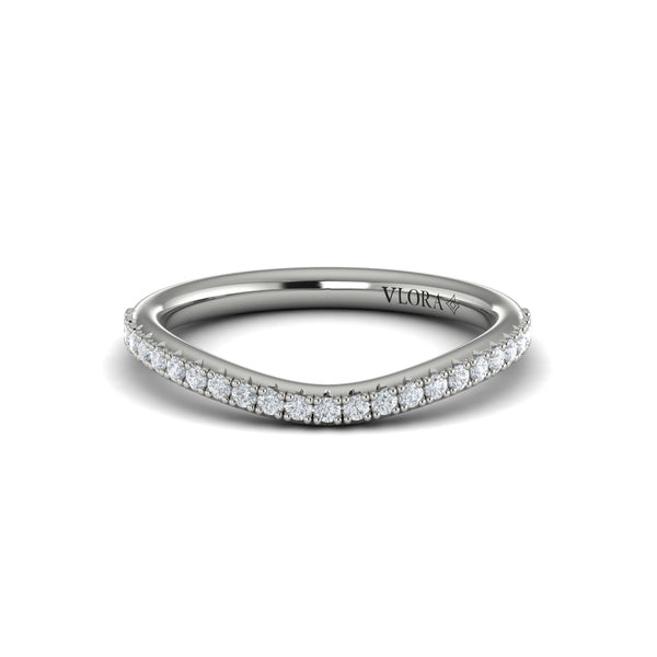 Matching Bands Wedding Band in 14K White Gold by Vlora Bridal