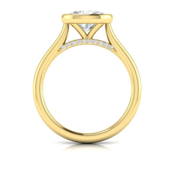 Horizon Solitaire Oval Bezel Engagement Ring