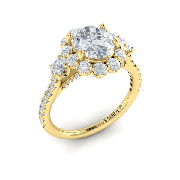 Blossom Halo Oval Engagement Ring