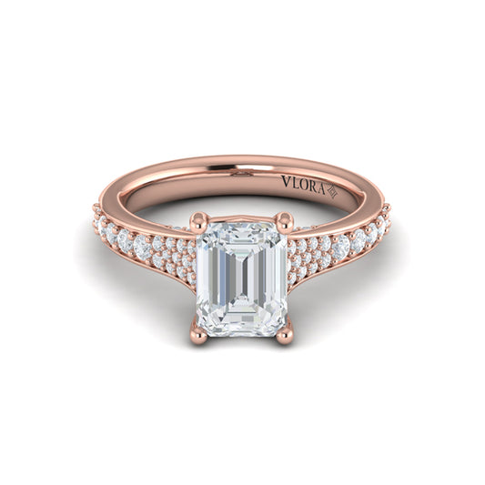 Emerald Cut Cathedral Engagement Ring