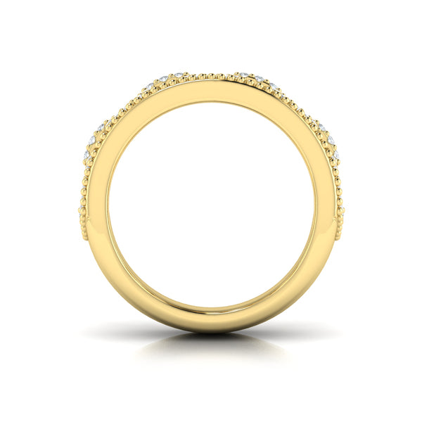 Diamond Open Honeycomb Link Ring