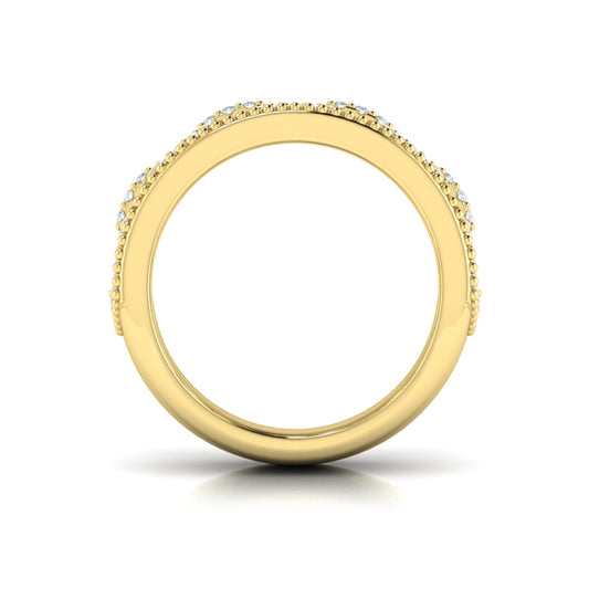 Diamond Open Honeycomb Link Ring