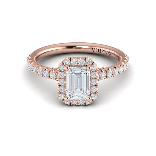 Timeless Halo Emerald Cut Engagement Ring